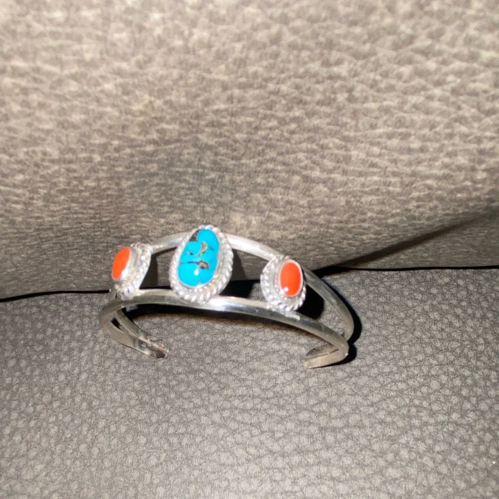 Silver and Turquoise Bracelet - Picture 2 of 3